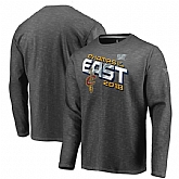 Cleveland Cavaliers Fanatics Branded 2018 Eastern Conference Champions Locker Room Long Sleeve T-Shirt Heather Charcoal,baseball caps,new era cap wholesale,wholesale hats